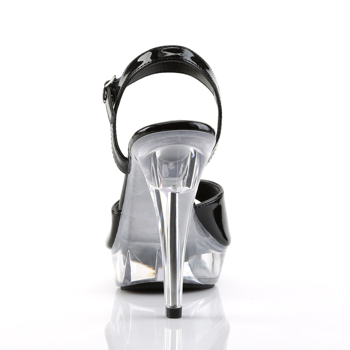 COCKTAIL-509 Black & Clear Ankle Sandal High Heel Black & Clear Multi view 3