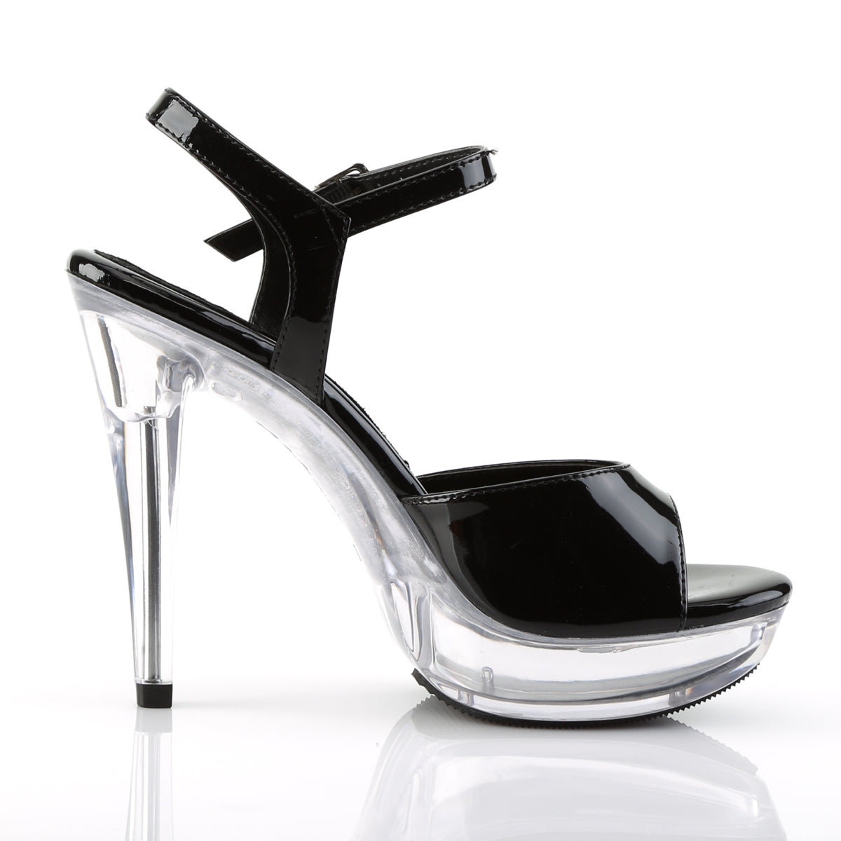 COCKTAIL-509 Black & Clear Ankle Sandal High Heel Black & Clear Multi view 2