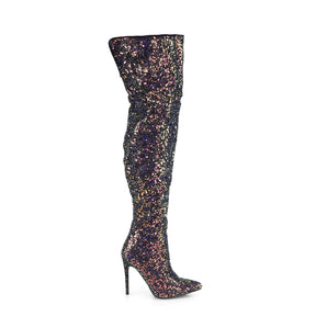 COURTLY-3015 Thigh High Boots Black Multi view 2