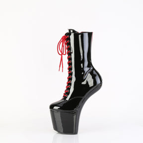 CRAZE-1040TT Black & White Calf High Heelless Boots Red Multi view 4