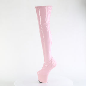 CRAZE-3000 Black Thigh High Heelless Boots Pink Multi view 4