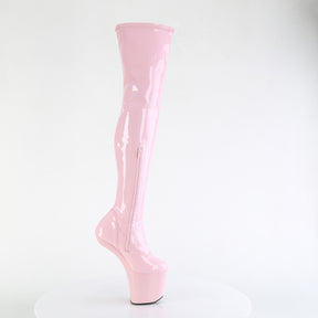 CRAZE-3000 Black Thigh High Heelless Boots Pink Multi view 2