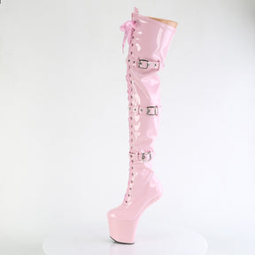 CRAZE-3028 Thigh High Heelless Boots Pink Multi view 4