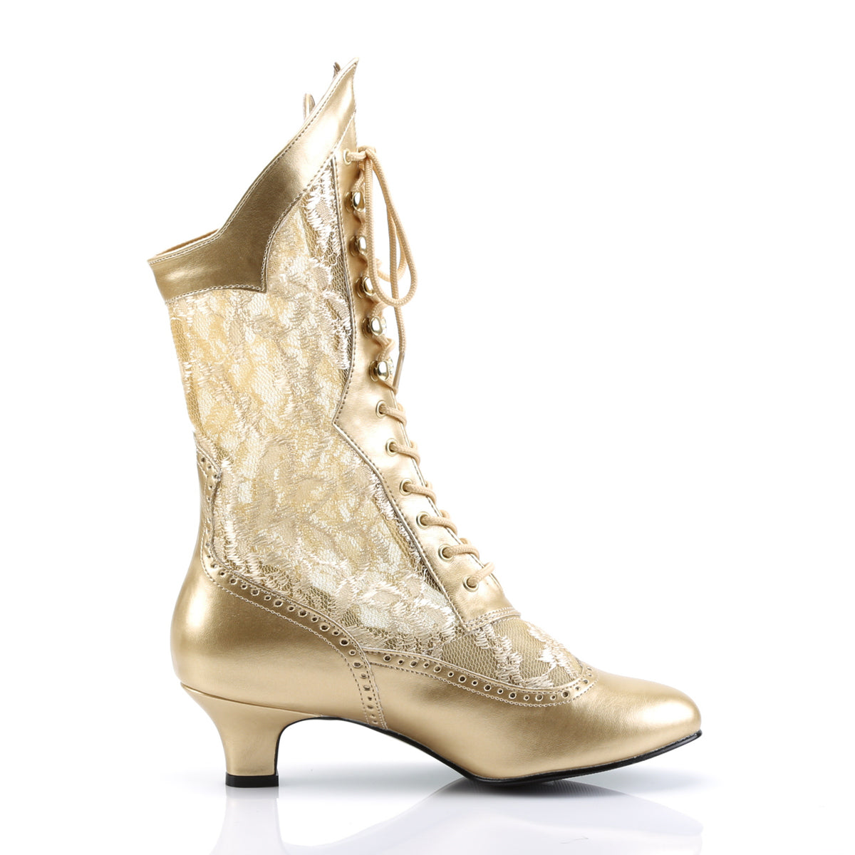 DAME-115 Black Ankle Boots Gold Multi view 2