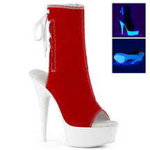 DELIGHT-1018SK Red & White Calf High Peep Toe Boots