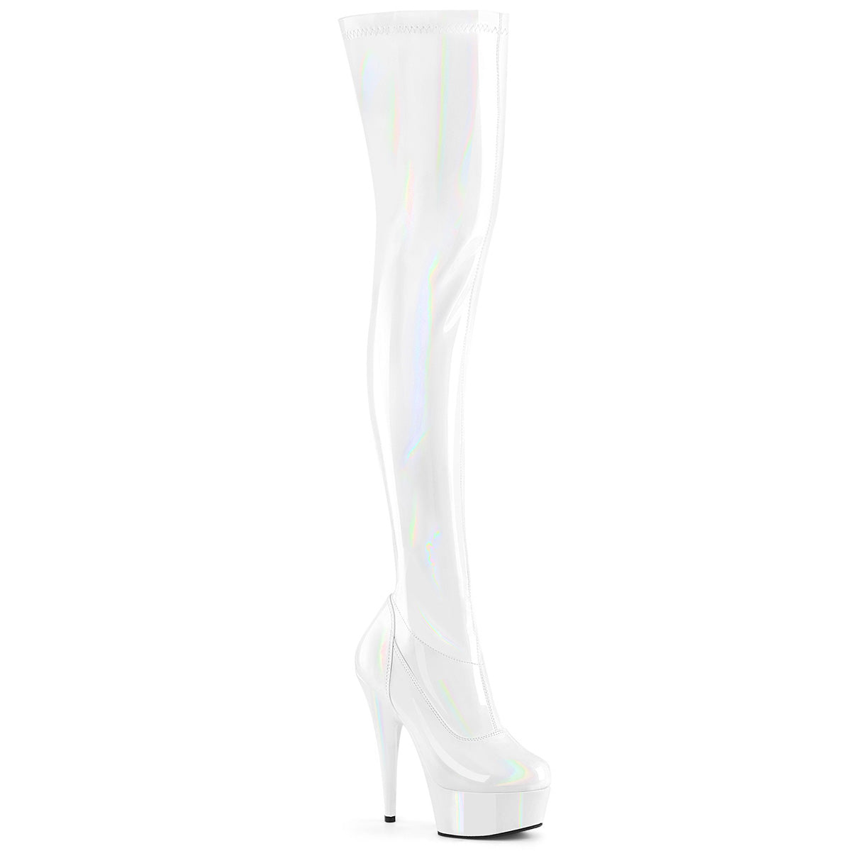 DELIGHT-3000HWR Thigh High Boots White Multi view 1