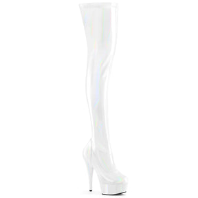 DELIGHT-3000HWR Thigh High Boots White Multi view 1
