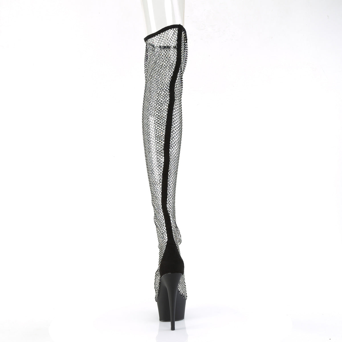 DELIGHT-3009 Pull-On Mesh Thigh High Boot