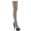DELIGHT-3009 Pull-On Mesh Thigh High Boot