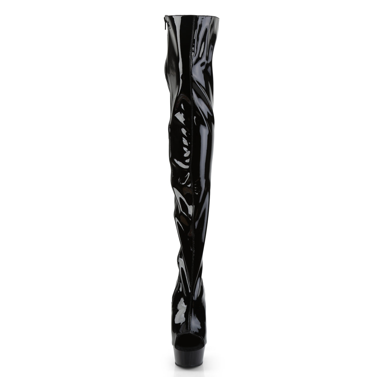 DELIGHT-3017 Black Thigh High Boots  Multi view 5