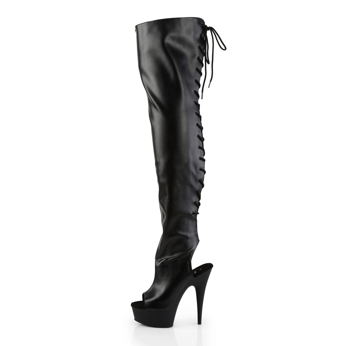 DELIGHT-3017 Black Thigh High Boots  Multi view 4