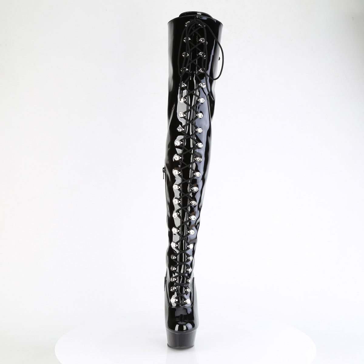DELIGHT-3022 Lace-Up Thigh Boot Black Multi view 5