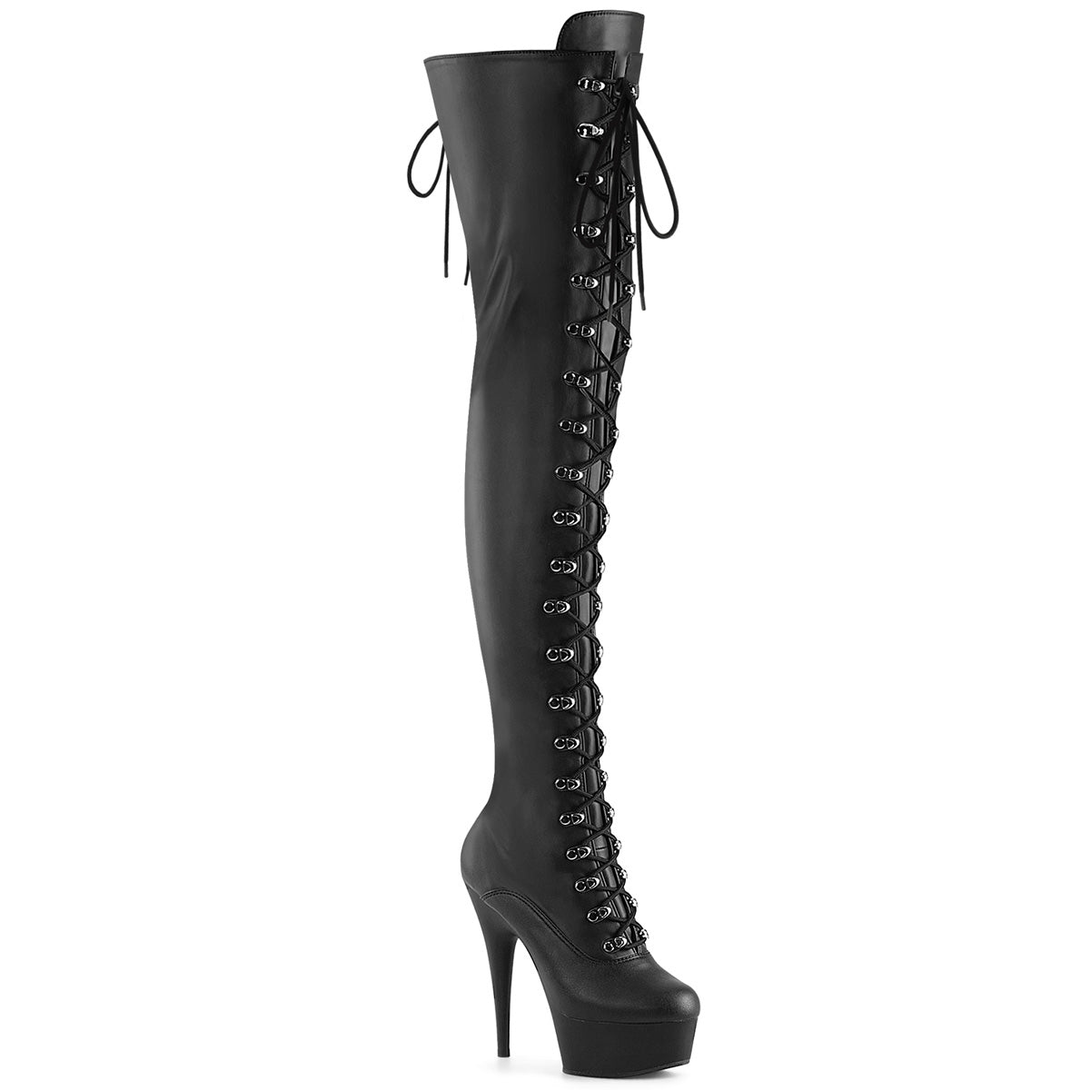 DELIGHT-3022 Lace-Up Thigh Boot Black Multi view 1