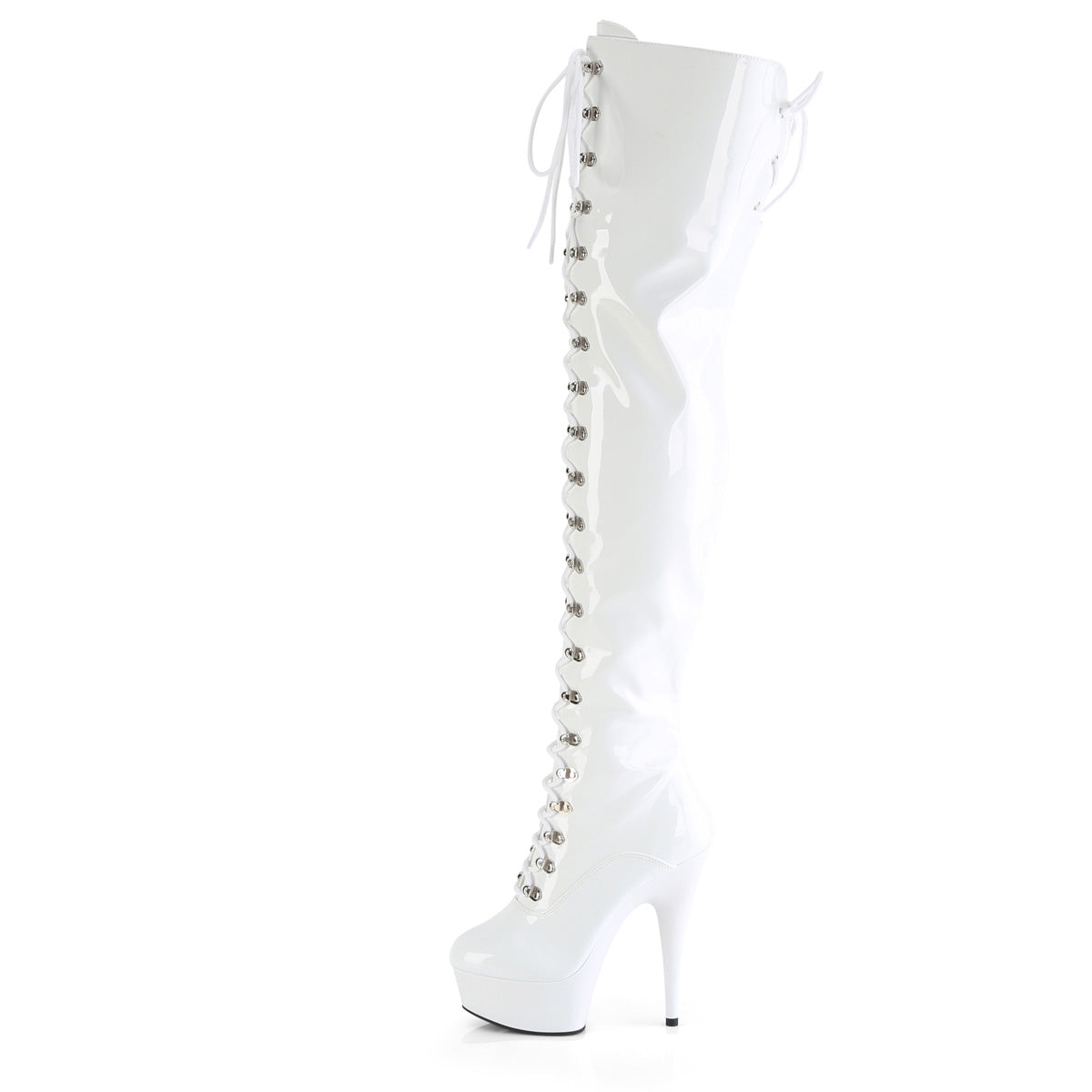 DELIGHT-3022 Lace-Up Thigh Boot White Multi view 4
