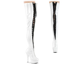 DELIGHT-3027 Black & Red Thigh High Boots
