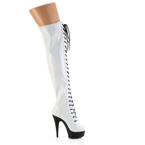 DELIGHT-3029 Stiletto Heel Platform Boots Black & White Multi view 2