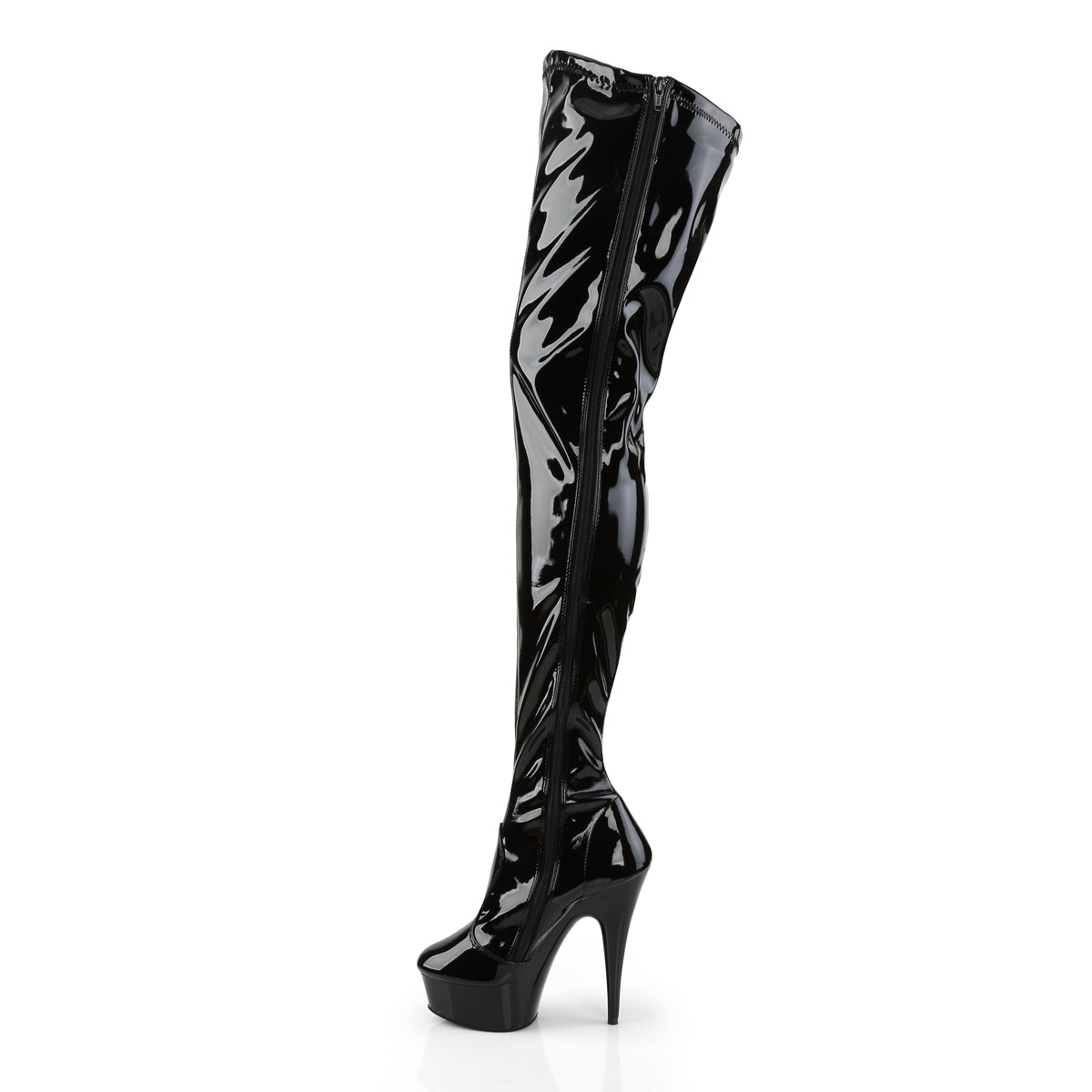 DELIGHT-4000 Black Thigh High Boots Black Multi view 4