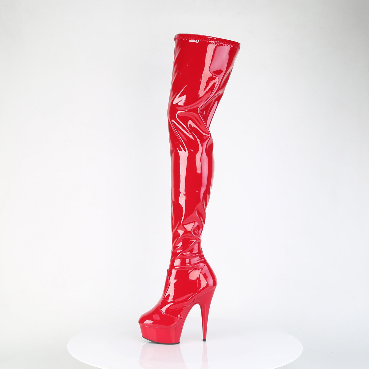 DELIGHT-4000 Black Thigh High Boots Red Multi view 4