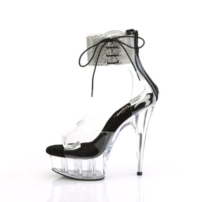 DELIGHT-624RS Ankle Peep Toe High Heel Silver & Clear Multi view 4