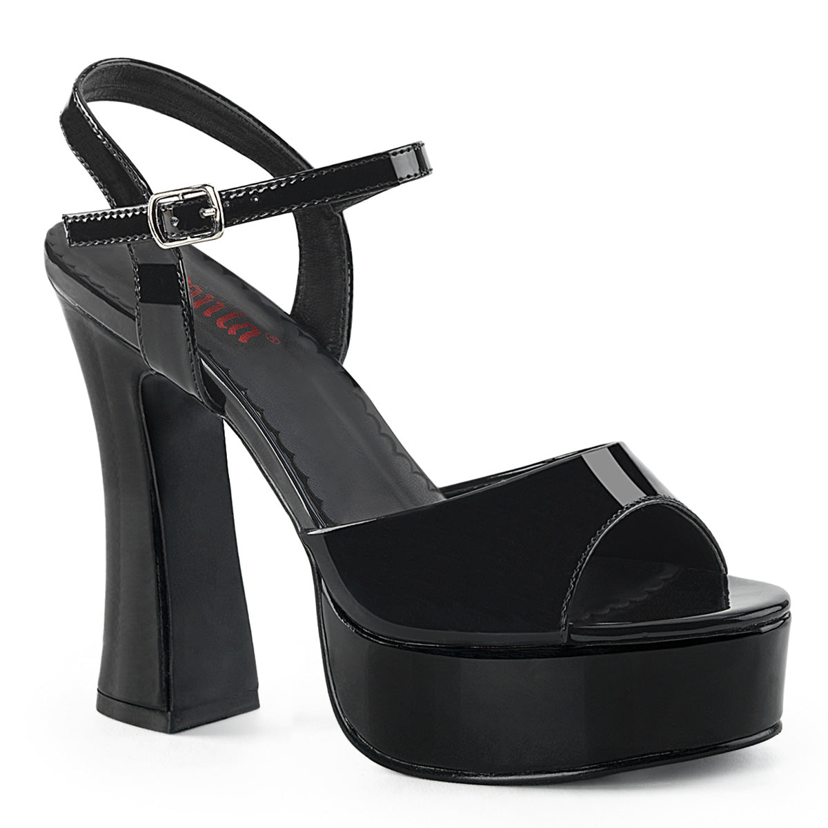 DOLLY-09 Ankle Peep Toe High Heel Black Multi view 1