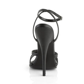 DOMINA-108 Black Leather 6 Inch Heel Sandals