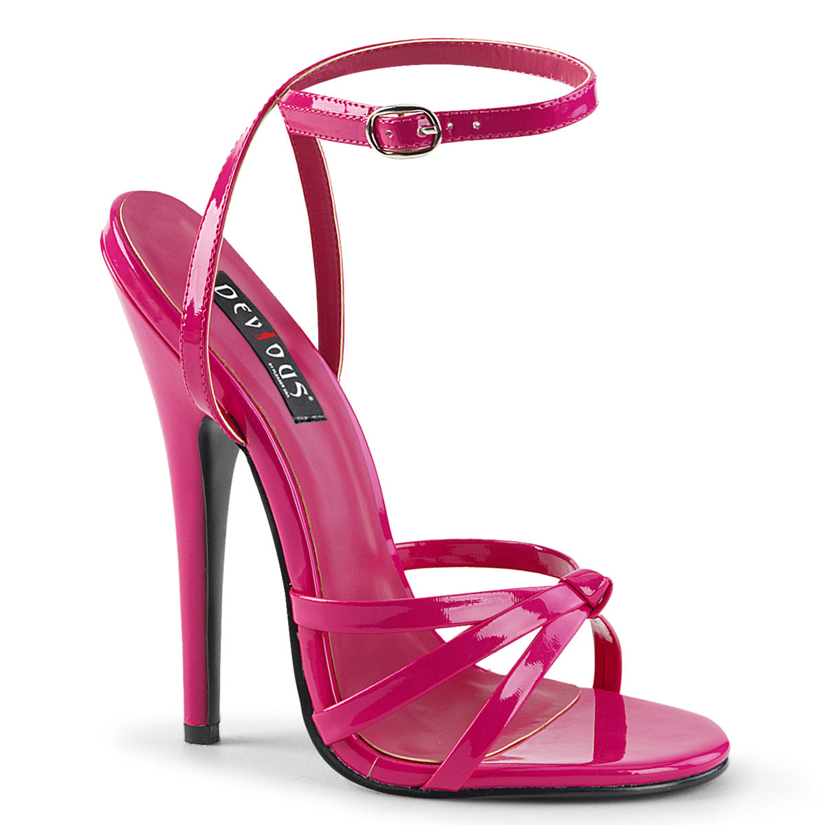 DOMINA-108 Hot Pink Patent Ankle High Heel  Multi view 1
