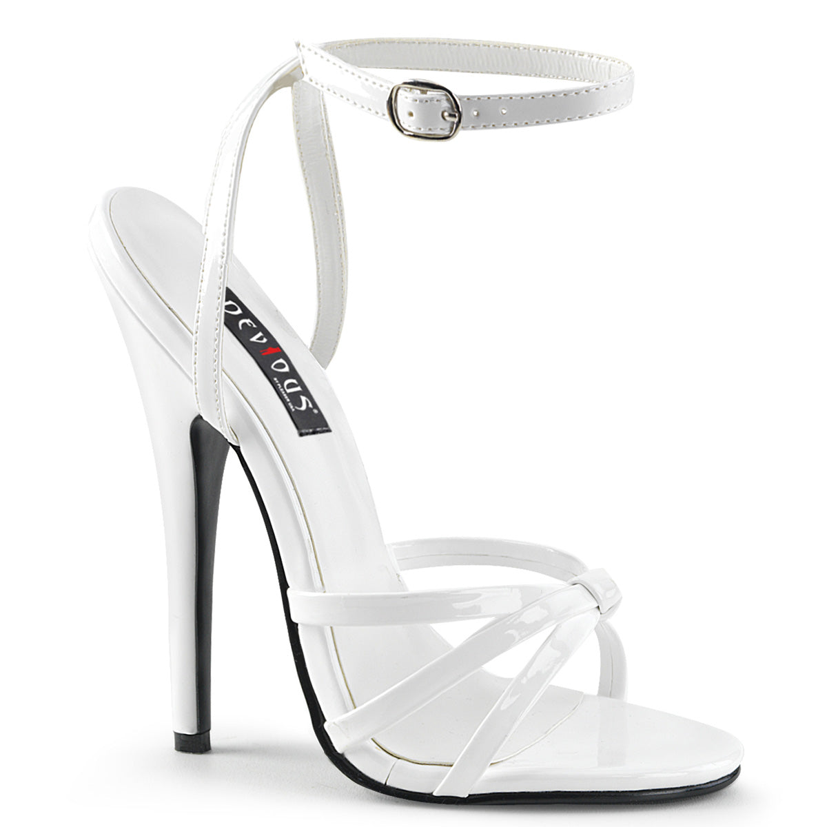 DOMINA-108 White 6 Inch Heel Sandals