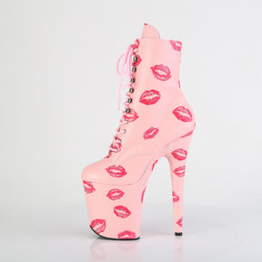 FLAMINGO-1020KISSES Lace-Up Lips Print Ankle Boot Pink Multi view 4