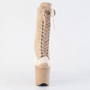 FLAMINGO-1045VEL Velvet Lace-Up Front Ankle Boot White Multi view 5