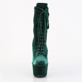 FLAMINGO-1045VEL Velvet Lace-Up Front Ankle Boot Green Multi view 5