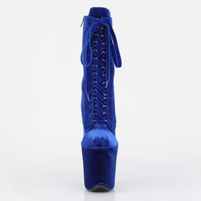 FLAMINGO-1045VEL Velvet Lace-Up Front Ankle Boot Blue Multi view 5