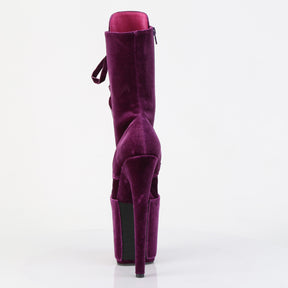 FLAMINGO-1045VEL Velvet Lace-Up Front Ankle Boot Purple Multi view 3