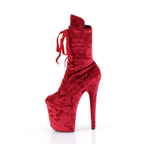 FLAMINGO-1045VEL Velvet Lace-Up Front Ankle Boot Red Multi view 4