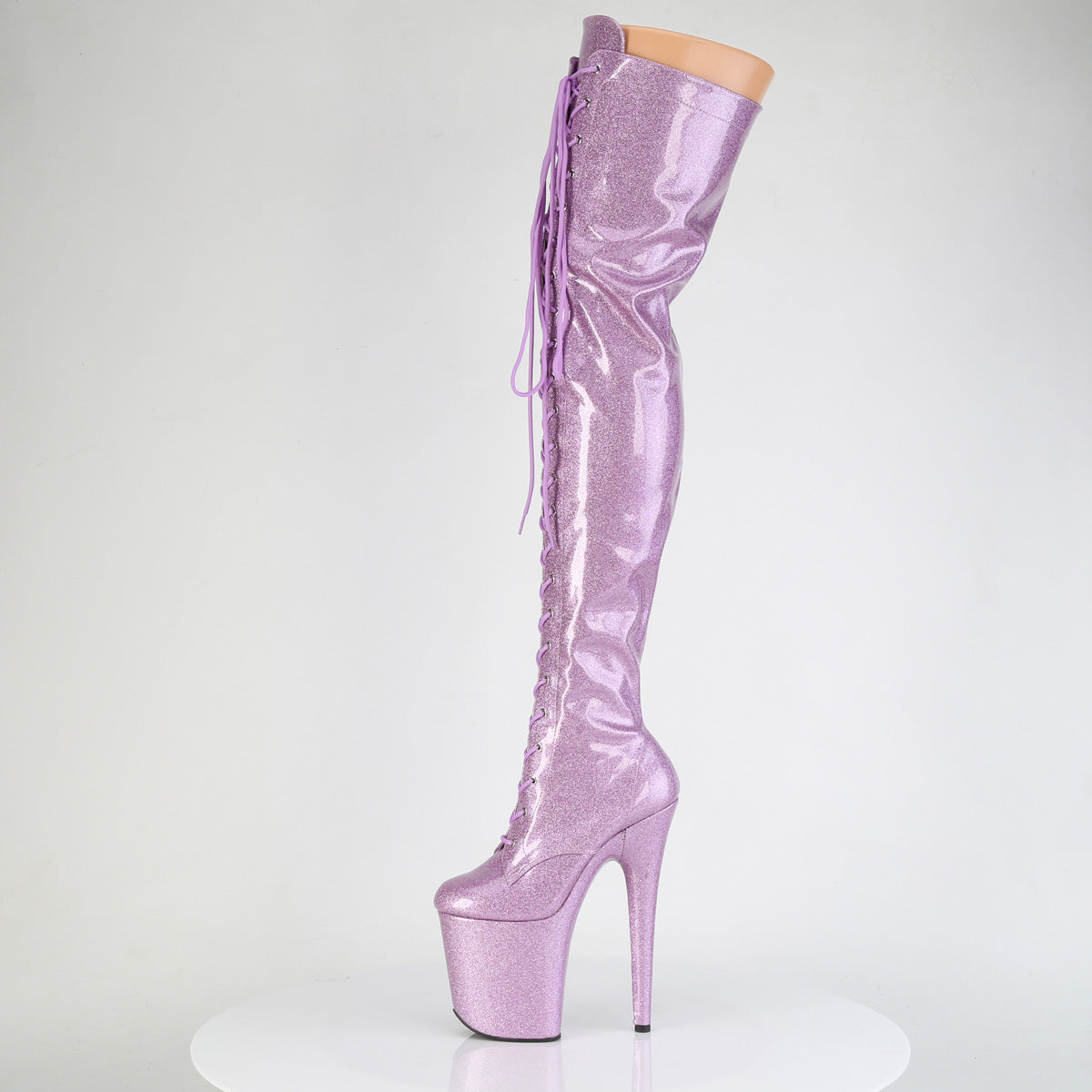 FLAMINGO-3020GP Lace-Up Stretch Thigh Boot Purple Multi view 4
