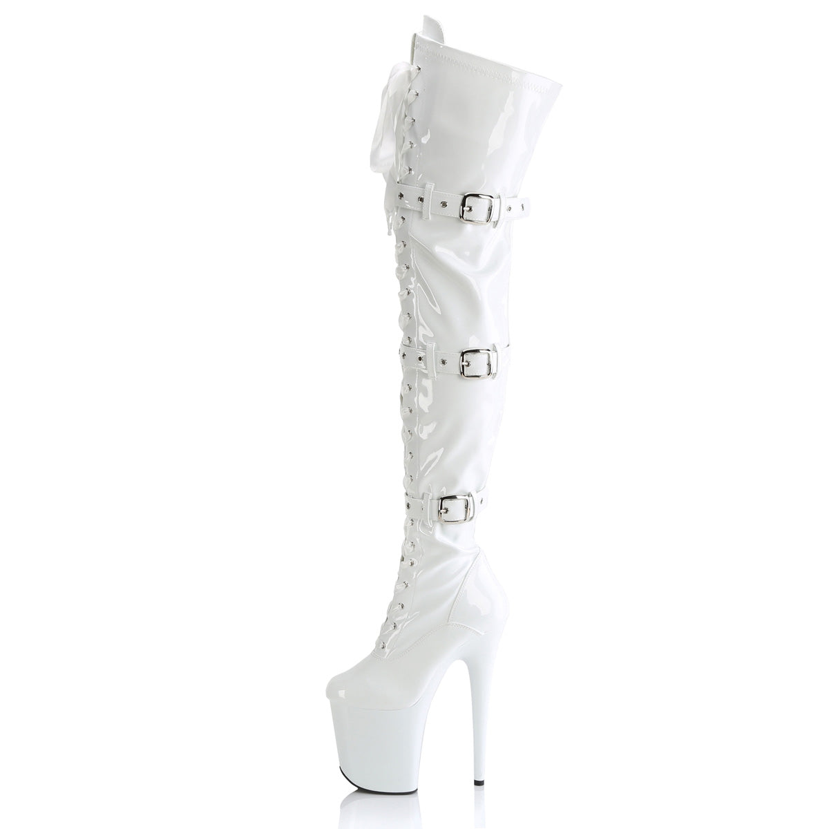 FLAMINGO-3028 Thigh High Boots White Multi view 4