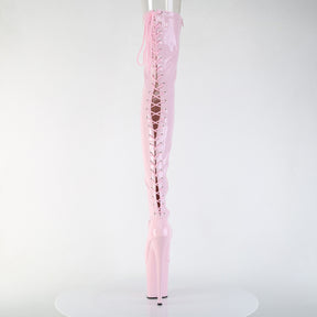 FLAMINGO-3850 Lace-Up Back Stretch Thigh Boot Pink Multi view 3