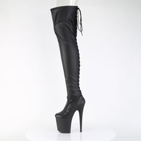 FLAMINGO-3850 Lace-Up Back Stretch Thigh Boot Black Multi view 4