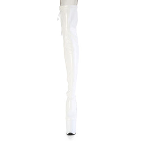 FLAMINGO-3850 Lace-Up Back Stretch Thigh Boot White Multi view 5