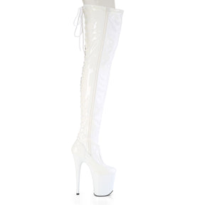 FLAMINGO-3850 Lace-Up Back Stretch Thigh Boot White Multi view 2