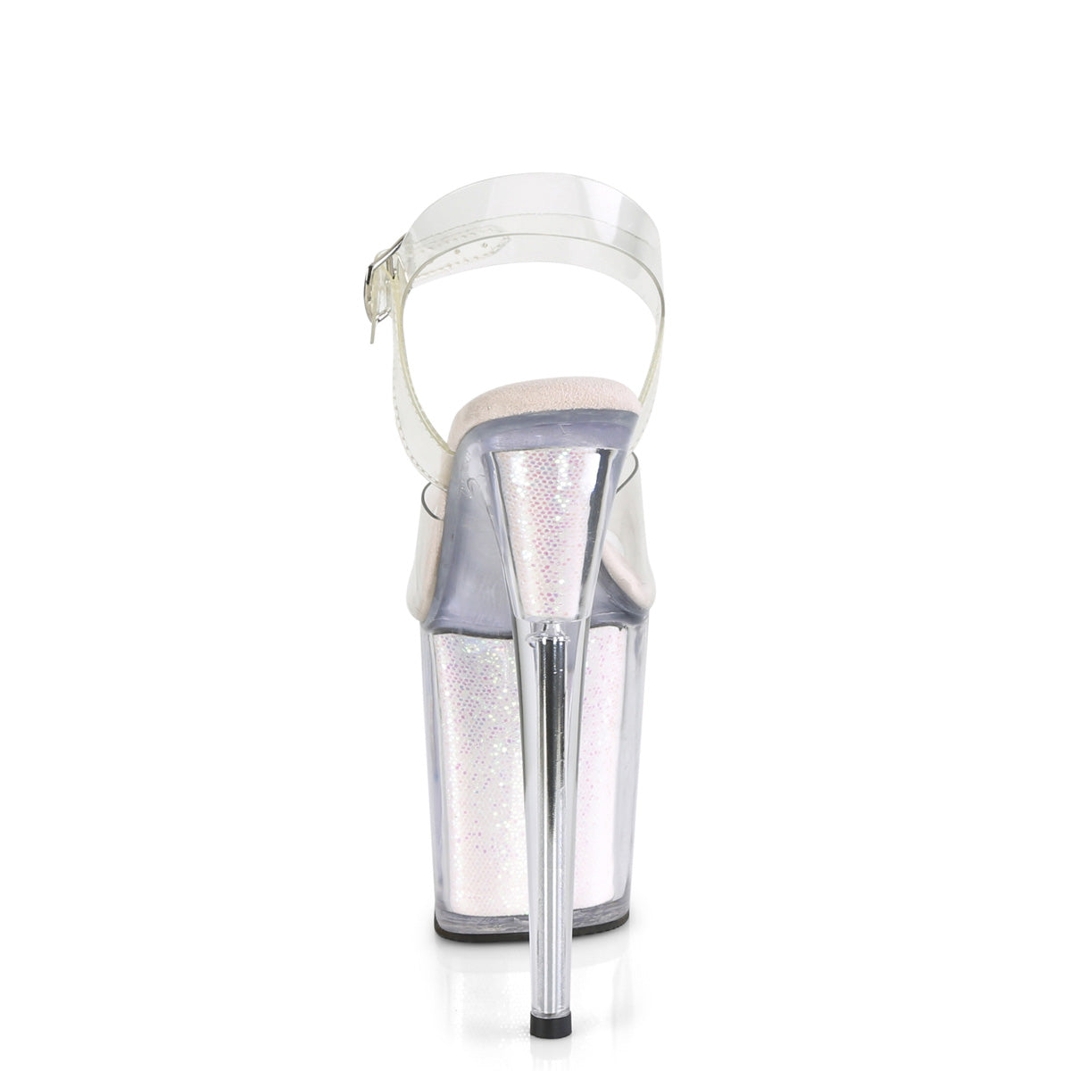 FLAMINGO-808G Ankle Peep Toe High Heel Pink & Clear & Opal Multi view 3
