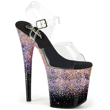 FLAMINGO-808SS Black & Blue Ankle Peep Toe High Heel