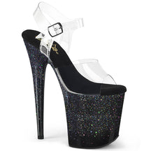 FLAMINGO-808SS Black & Blue Ankle Peep Toe High Heel