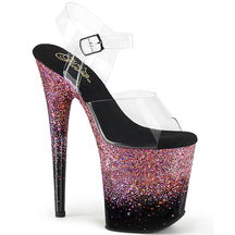 FLAMINGO-808SS Black & Blue Ankle Peep Toe High Heel