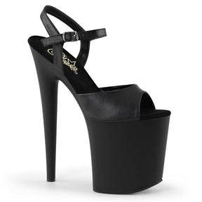 FLAMINGO-809 Black Ankle Peep Toe High Heel