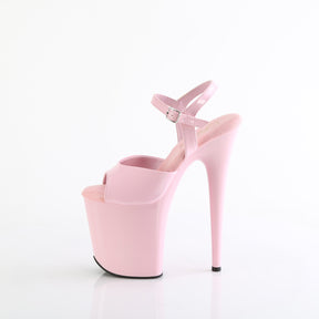 FLAMINGO-809 Pink Ankle Peep Toe High Heel