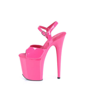 FLAMINGO-809 Pink Ankle Peep Toe High Heel