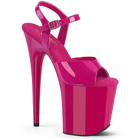 FLAMINGO-809 Pink Ankle Peep Toe High Heel