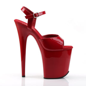 FLAMINGO-809 Red Ankle Peep Toe High Heel