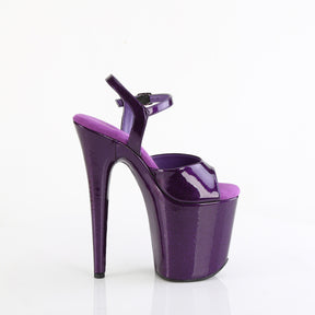 FLAMINGO-809GP Black Ankle Peep Toe High Heel Purple Multi view 2