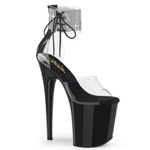 FLAMINGO-824RS Black & Clear Ankle Peep Toe High Heel